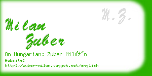 milan zuber business card